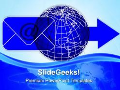 Email sign with globe communications powerpoint templates and powerpoint backgrounds 0611