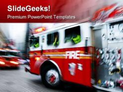 Emergency fire trucks transportation powerpoint templates and powerpoint backgrounds 0411