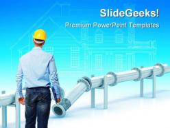 Engineer at work construction powerpoint templates and powerpoint backgrounds 0411