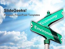 Environment vs economy metaphor powerpoint templates and powerpoint backgrounds 0811