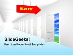Exit doorway nature powerpoint templates and powerpoint backgrounds 0811