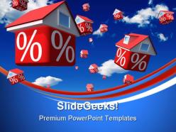 Falling houses rates real estate powerpoint templates and powerpoint backgrounds 0711