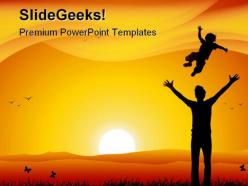Father and child family powerpoint templates and powerpoint backgrounds 0611