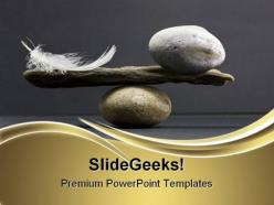 Feather and stone balance business powerpoint templates and powerpoint backgrounds 0611