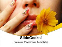 Female face and nails art powerpoint templates and powerpoint backgrounds 0311