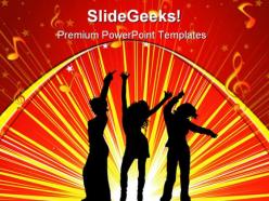 Females dancing music powerpoint templates and powerpoint backgrounds 0311