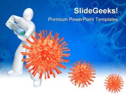 Fight with virus medical powerpoint templates and powerpoint backgrounds 0611