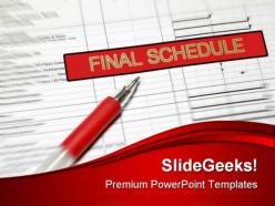 Final schedule business powerpoint background and template 1210