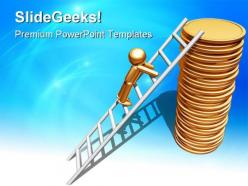 Financial ladder success powerpoint templates and powerpoint backgrounds 0911