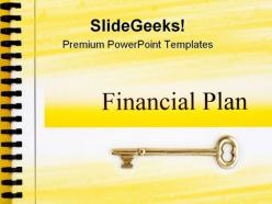 Financial plan and golden key security powerpoint templates and powerpoint backgrounds 0611