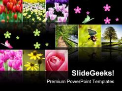Flower collage nature powerpoint templates and powerpoint backgrounds 0811