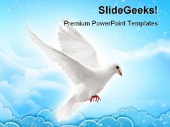 Flying pigeon animals powerpoint templates and powerpoint backgrounds 0511