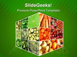 Food cube health powerpoint templates and powerpoint backgrounds 0611