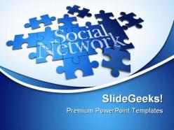 Forming puzzle social network communication powerpoint templates and powerpoint backgrounds 0511