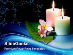 Frangipane flower with candles beauty powerpoint templates and powerpoint backgrounds 0311