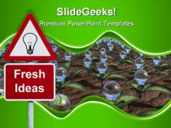 Fresh ideas signpost in field business powerpoint templates and powerpoint backgrounds 0911