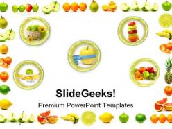 Fruit border food powerpoint templates and powerpoint backgrounds 0411