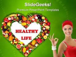 Fruits vegetables framed health powerpoint backgrounds and templates 1210