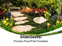 Garden path nature powerpoint templates and powerpoint backgrounds 0511