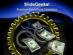 Gear and money business powerpoint templates and powerpoint backgrounds 0611