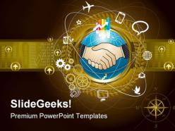 Global business handshake powerpoint templates and powerpoint backgrounds 0311