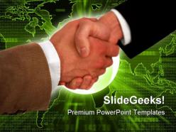 Global handshake business powerpoint templates and powerpoint backgrounds 0711