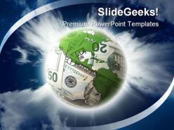 Global money business powerpoint backgrounds and templates 0111