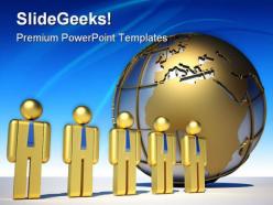 Global team globe powerpoint templates and powerpoint backgrounds 0611