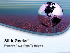 Global technology globe powerpoint templates and powerpoint backgrounds 0611