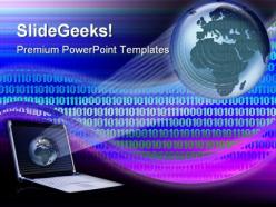 Globe and binary background computer powerpoint templates and powerpoint backgrounds 0611