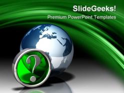 Globe icon question symbol powerpoint templates and powerpoint backgrounds 0411