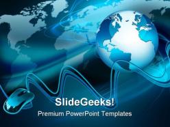 Globe with mouse internet powerpoint templates and powerpoint backgrounds 0211