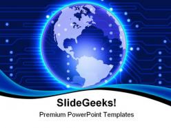 Glowing blue electronic earth technology powerpoint templates and powerpoint backgrounds 0311