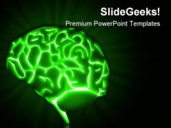 Glowing brain medical powerpoint templates and powerpoint backgrounds 0611