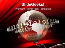 Glowing digital earth business powerpoint templates and powerpoint backgrounds 0311