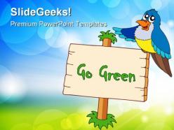 Go green with blue bird animals powerpoint templates and powerpoint backgrounds 0811