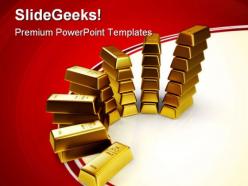 Gold bars finance powerpoint templates and powerpoint backgrounds 0511