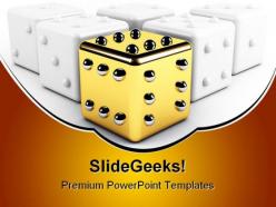 Gold Dice Winning Leadership PowerPoint Templates And PowerPoint Backgrounds 0211