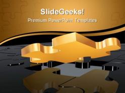 Gold puzzle piece shapes powerpoint templates and powerpoint backgrounds 0711