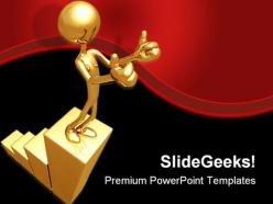 Golden bar graph business powerpoint templates and powerpoint backgrounds 0411