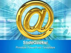 Golden email sign internet powerpoint templates and powerpoint backgrounds 0111