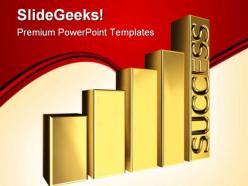 Golden graph success powerpoint templates and powerpoint backgrounds 0511