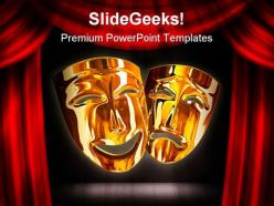 Golden mask entertainment powerpoint templates and powerpoint backgrounds 0711