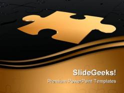 Golden puzzle piece business powerpoint templates and powerpoint backgrounds 0611