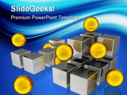 Golden spheres business powerpoint templates and powerpoint backgrounds 0311