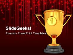 Golden Trophy Sports PowerPoint Templates And PowerPoint Backgrounds 0611