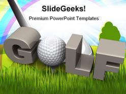 Golf playing sports powerpoint backgrounds and templates 1210