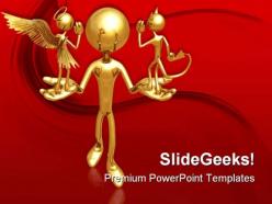Good or evil metaphor powerpoint templates and powerpoint backgrounds 0411