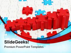 Graph and puzzle business powerpoint backgrounds and templates 0111