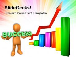 Graph showing success business powerpoint templates and powerpoint backgrounds 0611